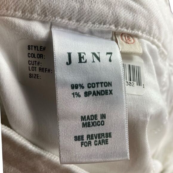 Jen7 by 7 For All Mankind‎ Bermuda Regular Shorts Cuffed Stretch White Sz 14 - Picture 10 of 12